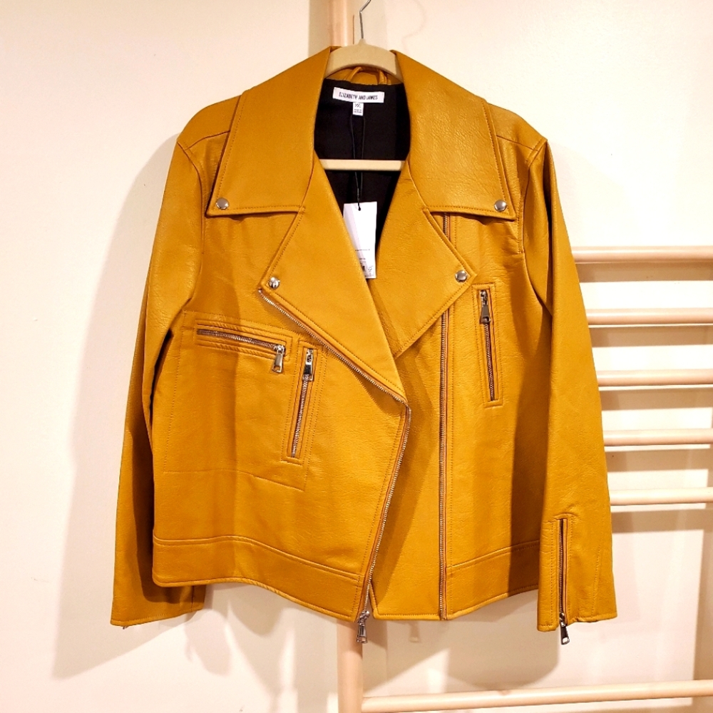 *NWT* Elizabeth and James Faux-Leather Moto Jacket | Sultan Olive | SZ XXL